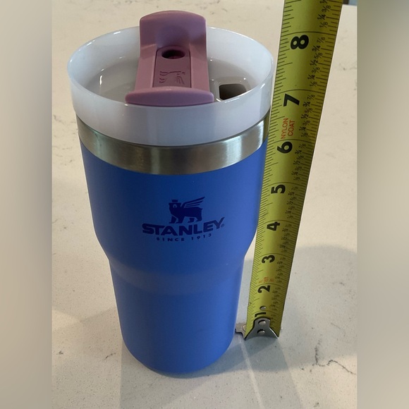 Stanley Blue Tumbler with Purple Lid *Couple light Flaws on side - Picture 7 of 7